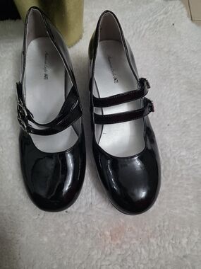 American Eagle Black Patent Double-Strap Mary Janes Youth Girl